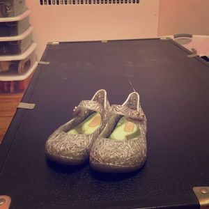 MINI MELISSA glitter web ballet flats size 4